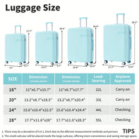 4 Piece Lightweight Luggage Set With Compression Packing Cubes Expandable Spinner Wheels And TSA Lock 16in 20in 24in 28in