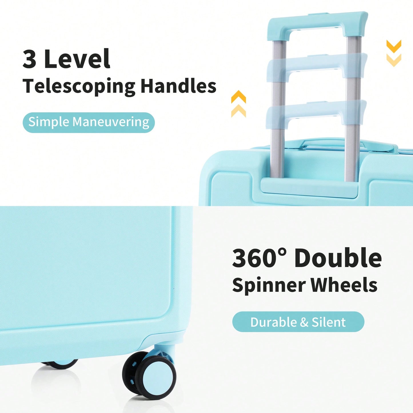 4 Piece Lightweight Luggage Set With Compression Packing Cubes Expandable Spinner Wheels And TSA Lock 16in 20in 24in 28in