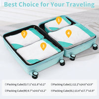 4 Piece Lightweight Luggage Set With Compression Packing Cubes Expandable Spinner Wheels And TSA Lock 16in 20in 24in 28in