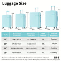 4 Piece Lightweight Luggage Set With Compression Packing Cubes Expandable Spinner Wheels And TSA Lock 16in 20in 24in 28in
