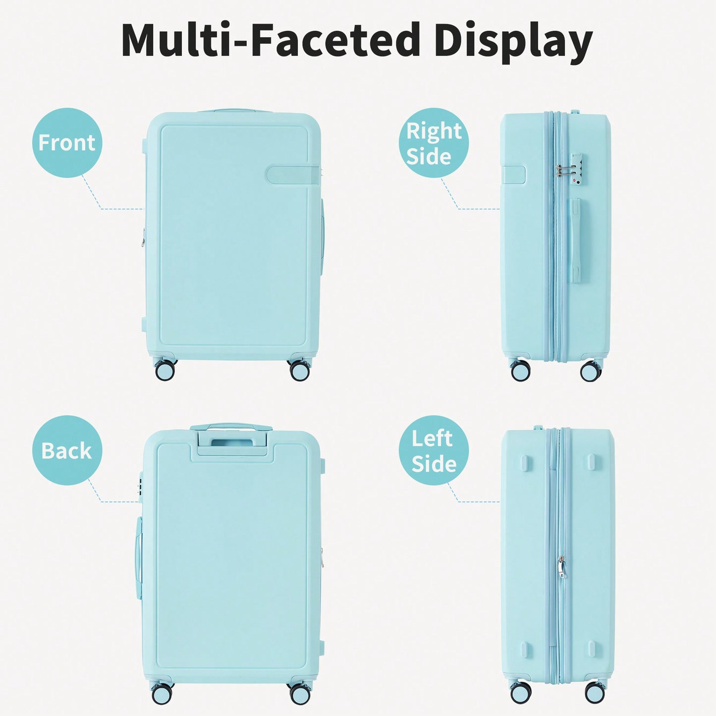 4 Piece Lightweight Luggage Set With Compression Packing Cubes Expandable Spinner Wheels And TSA Lock 16in 20in 24in 28in
