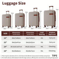 4 Piece Lightweight Luggage Set With Compression Packing Cubes Expandable Spinner Wheels And TSA Lock 16in 20in 24in 28in
