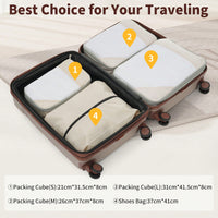 4 Piece Lightweight Luggage Set With Compression Packing Cubes Expandable Spinner Wheels And TSA Lock 16in 20in 24in 28in