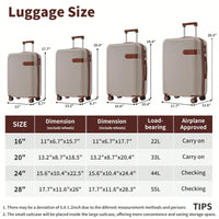 4 Piece Lightweight Luggage Set With Compression Packing Cubes Expandable Spinner Wheels And TSA Lock 16in 20in 24in 28in