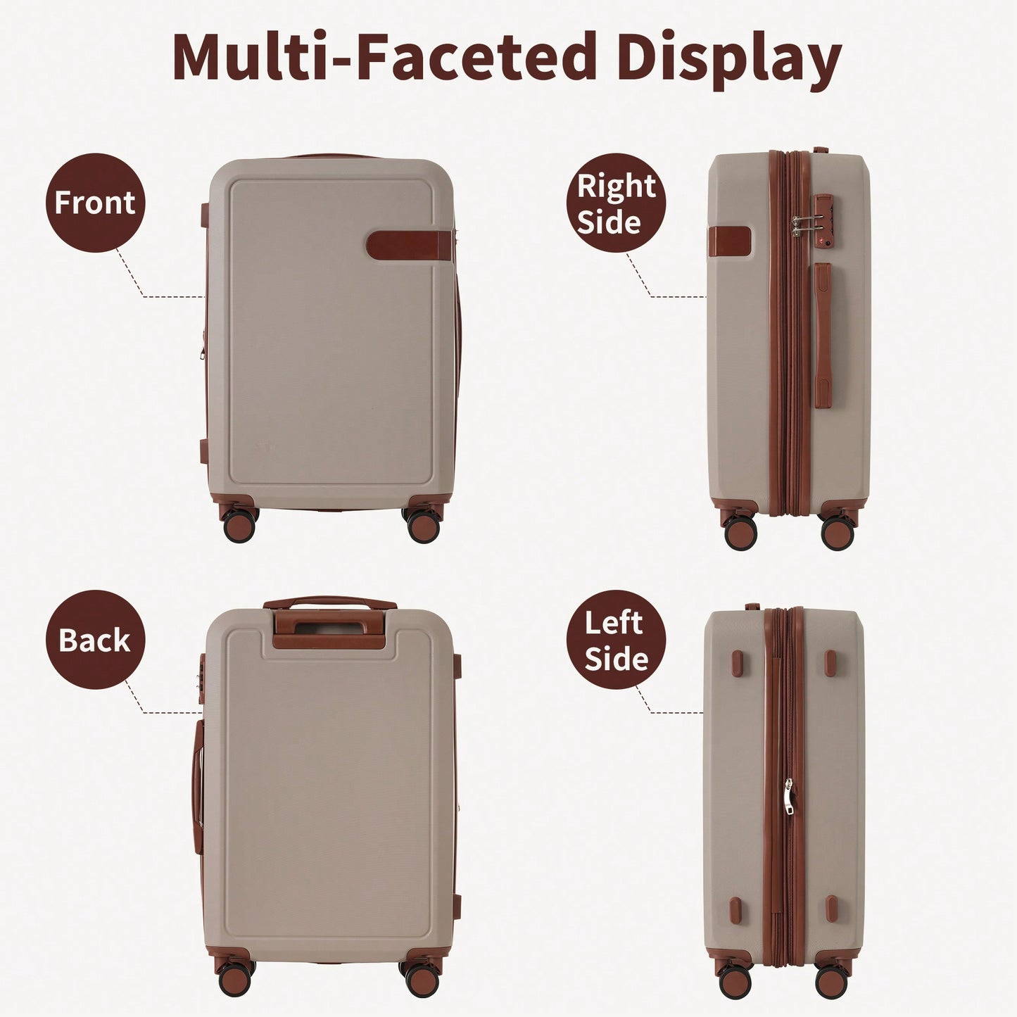 4 Piece Lightweight Luggage Set With Compression Packing Cubes Expandable Spinner Wheels And TSA Lock 16in 20in 24in 28in
