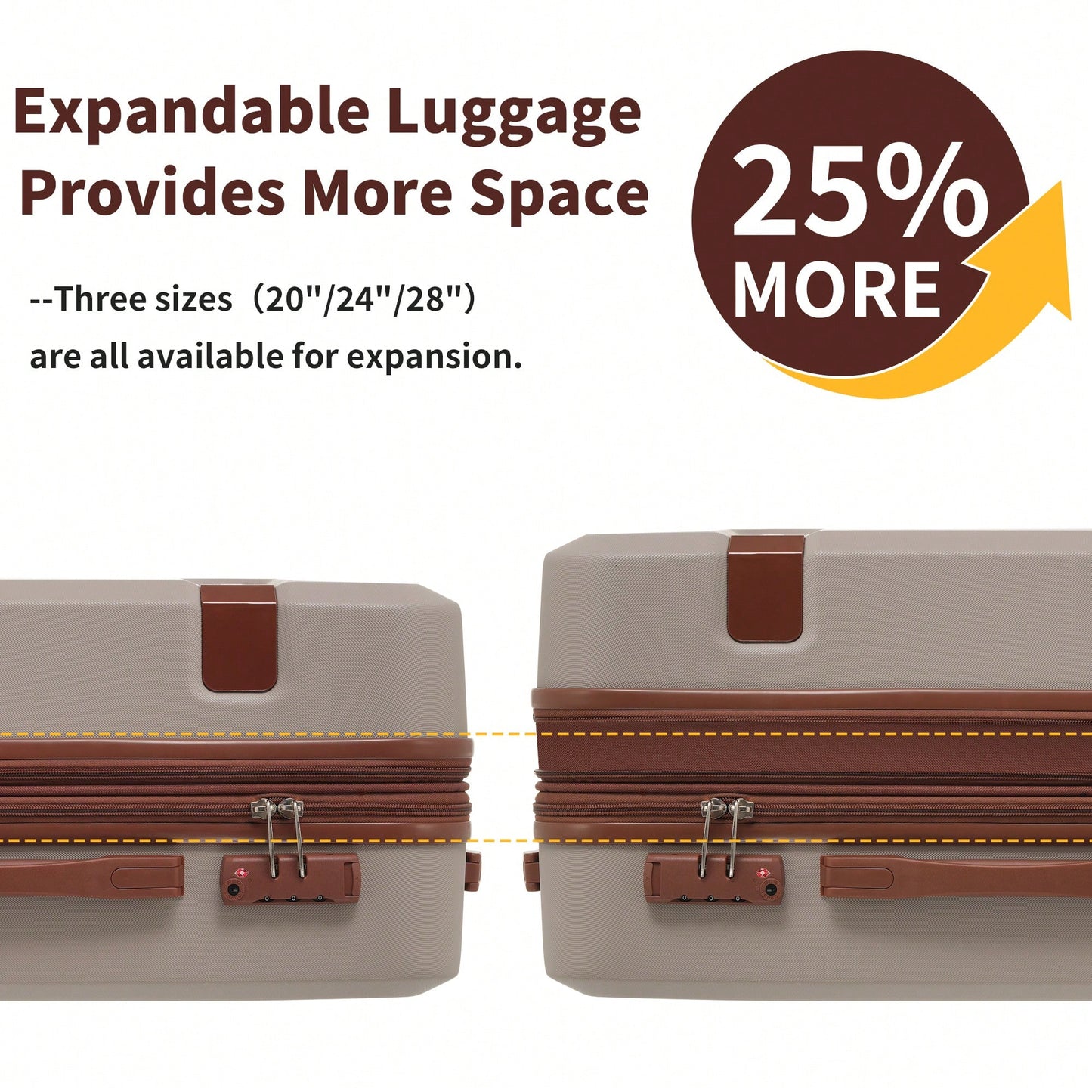 4 Piece Lightweight Luggage Set With Compression Packing Cubes Expandable Spinner Wheels And TSA Lock 16in 20in 24in 28in
