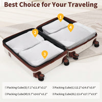4 Piece Lightweight Luggage Set With Compression Packing Cubes Expandable Spinner Wheels And TSA Lock 16in 20in 24in 28in