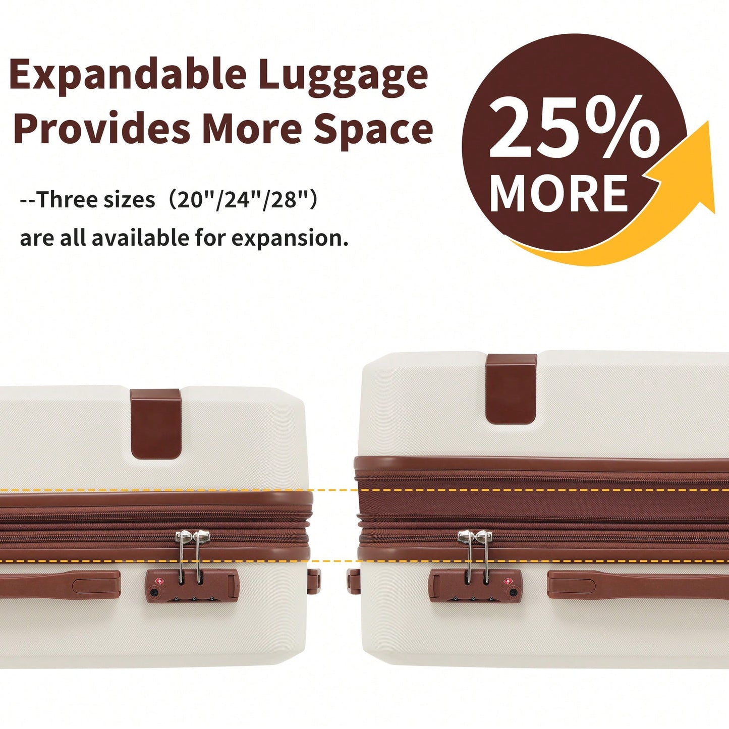 4 Piece Lightweight Luggage Set With Compression Packing Cubes Expandable Spinner Wheels And TSA Lock 16in 20in 24in 28in