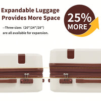 4 Piece Lightweight Luggage Set With Compression Packing Cubes Expandable Spinner Wheels And TSA Lock 16in 20in 24in 28in