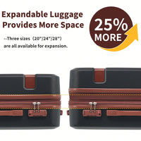 4 Piece Lightweight Luggage Set With Compression Packing Cubes Expandable Spinner Wheels And TSA Lock 16in 20in 24in 28in