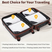 4 Piece Lightweight Luggage Set With Compression Packing Cubes Expandable Spinner Wheels And TSA Lock 16in 20in 24in 28in