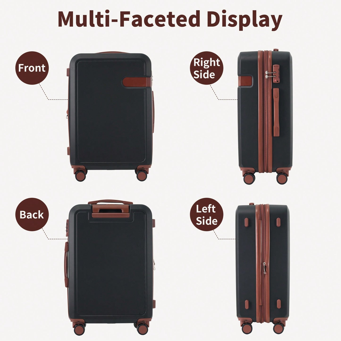 4 Piece Lightweight Luggage Set With Compression Packing Cubes Expandable Spinner Wheels And TSA Lock 16in 20in 24in 28in