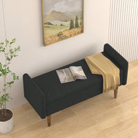 Elegant Black Velvet Storage Stool With Ample Space For Living Rooms And Bedrooms, Perfect For Apartments 45.98x16.75x21.75 Inches