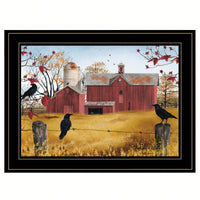 Framed Autumn Landscape Print With Black Frame For Home Decor