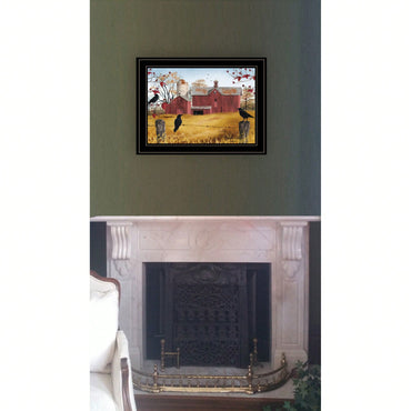 Framed Autumn Landscape Print With Black Frame For Home Decor