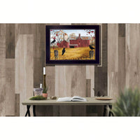 Autumn Gold Framed Wall Art Print Ready To Hang Black Frame Home Decor