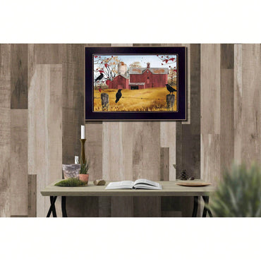 Autumn Gold Framed Wall Art Print Ready To Hang Black Frame Home Decor