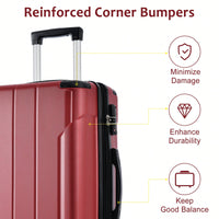 Lightweight Durable ABS Hardshell Suitcase With Double Wheels Expandable 28 Inch Checked Luggage