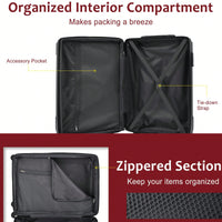 Lightweight Durable ABS Hardshell Suitcase With Double Wheels Expandable 28 Inch Checked Luggage