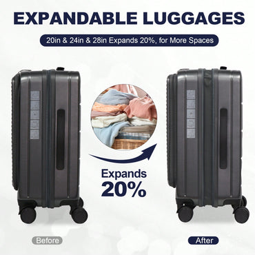 Front Opening Hardshell Suitcase With TSA Approved Lock In Black