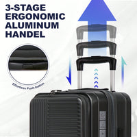 Front Opening Hardshell Suitcase With TSA Approved Lock In Black
