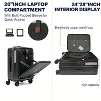 Front Opening Hardshell Suitcase With TSA Approved Lock In Black