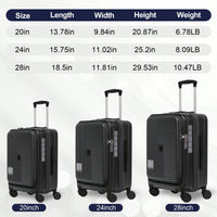 Front Opening Hardshell Suitcase With TSA Approved Lock In Black
