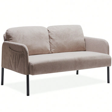 Polyester Fabric Loveseat Sofa For Small Spaces Comfortable Couch For Living Room Bedroom Office Apartment