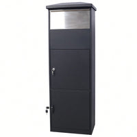 Large Lockable Parcel Drop Box With Floor Slot For Secure Mail Delivery - Black