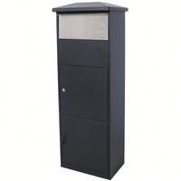 Large Lockable Parcel Drop Box With Floor Slot For Secure Mail Delivery - Black