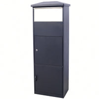 Large Lockable Parcel Drop Box With Floor Slot For Secure Mail Delivery - Black