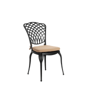 Rustproof Cast Aluminum 3 Piece Bistro Set With Cushions For Outdoor Patio Garden Balcony - 2 Chairs And Round Table