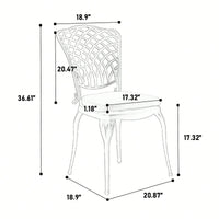 Rustproof Cast Aluminum 3 Piece Bistro Set With Cushions For Outdoor Patio Garden Balcony - 2 Chairs And Round Table