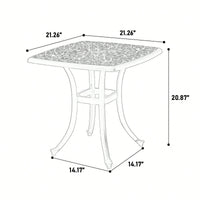 Rustproof Cast Aluminum 3 Piece Bistro Set With Cushions For Outdoor Patio Garden Balcony - 2 Chairs And Round Table