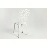 3-Piece Outdoor Rust-Resistant Cast Aluminum Patio Bistro Set In White For Stylish Garden Dining