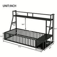 Twin Size Floor Bed Frame With Safety Fence And Storage Shelves For Kids Playhouse Design In White