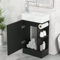 18.6 Inch Black Bathroom Vanity With Sink And Two-Tier Shelf For Left Or Right Orientation
