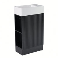 18.6 Inch Black Bathroom Vanity With Sink And Two-Tier Shelf For Left Or Right Orientation