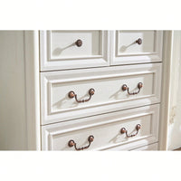 Rustic 7 Drawer Wooden Dresser Chest For Bedroom And Living Room Storage With Base And Riser Trim