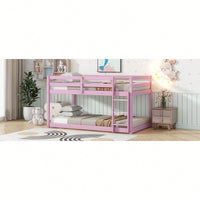 Solid Wooden Twin Loft Bed With Ladder And Strengthened Slats In Pink