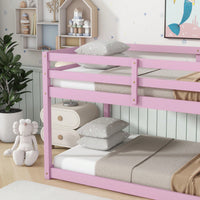 Solid Wooden Twin Loft Bed With Ladder And Strengthened Slats In Pink