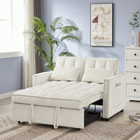 Elegant White Velvet Loveseat Sofa Bed For Stylish Living Spaces And Comfort