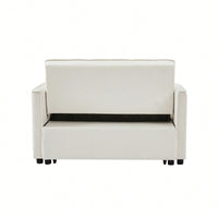 Elegant White Velvet Loveseat Sofa Bed For Stylish Living Spaces And Comfort