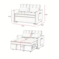 Elegant White Velvet Loveseat Sofa Bed For Stylish Living Spaces And Comfort