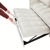 Elegant White Velvet Loveseat Sofa Bed For Stylish Living Spaces And Comfort