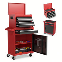 5-Drawer Rolling Tool Storage Cabinet With Detachable Top Box, Lockable Wheels, Adjustable Shelf, And Metal Construction For Garage And Workshop Organization