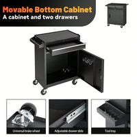 5-Drawer Rolling Tool Storage Cabinet With Detachable Top Box, Lockable Wheels, Adjustable Shelf, And Metal Construction For Garage And Workshop Organization