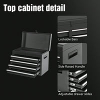 5-Drawer Rolling Tool Storage Cabinet With Detachable Top Box, Lockable Wheels, Adjustable Shelf, And Metal Construction For Garage And Workshop Organization