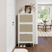 Modern Freestanding 3 Door Shoe Storage Cabinet For Entryway Organization