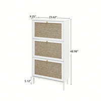 Modern Freestanding 3 Door Shoe Storage Cabinet For Entryway Organization